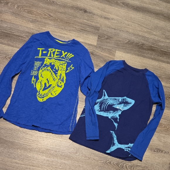 fabkids Other - Lot Of 2 LS Blue Graphic Tees Sz XL/12